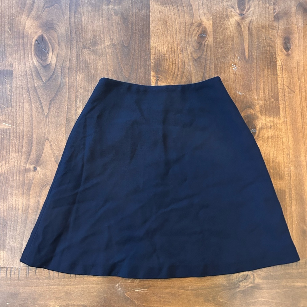 J.Crew 100% Wool Navy A-Line Mini Skirt Size 2 - Picture 1 of 4